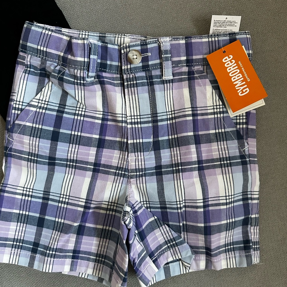 Toddler Black Pants and Purple Plaid Shorts NWT - Picture 2 of 7